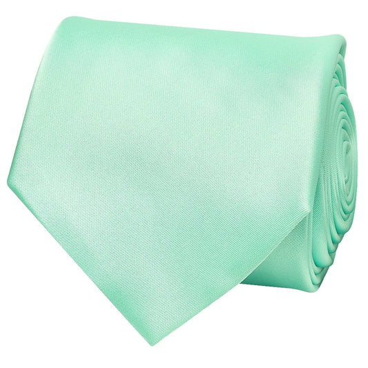 Plain Mint Green Satin Classic Mens Tie