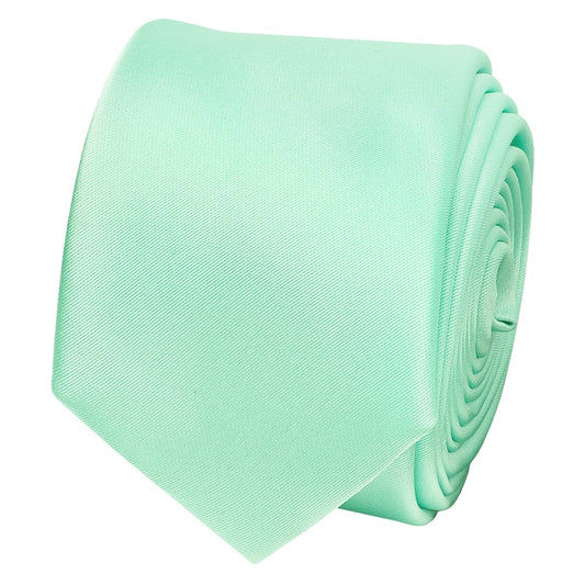 Plain Mint Green Satin Skinny Mens Tie
