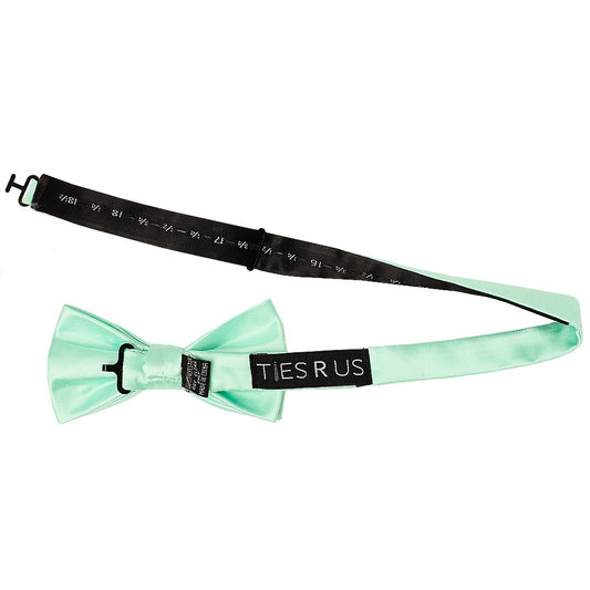 Plain Mint Green Handmade Mens Bow Tie