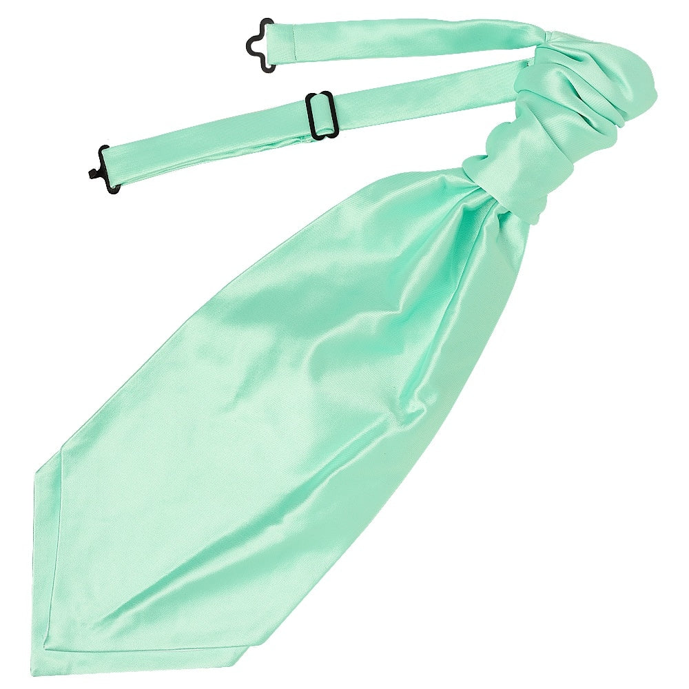 Plain Mint Mens Cravat Tie And Pocket Square Set 2