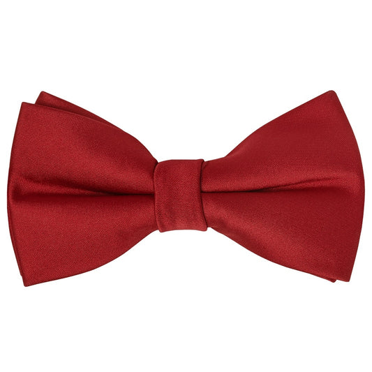 Pre Tied Red Wine Satin Boys Bow Tie Age 4 7 1