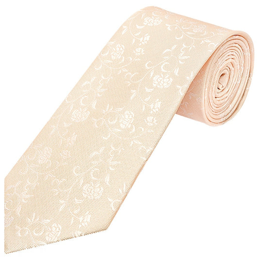 Light Peach and White Floral Classic Mens Tie