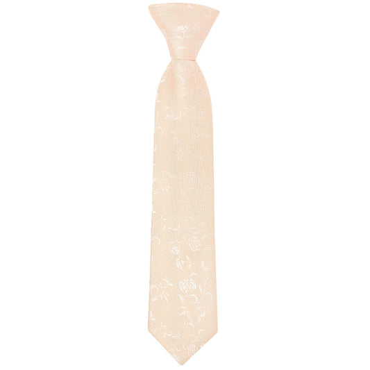 Pre Tied Light Peach And White Floral Boys Tie Age 4 7 1