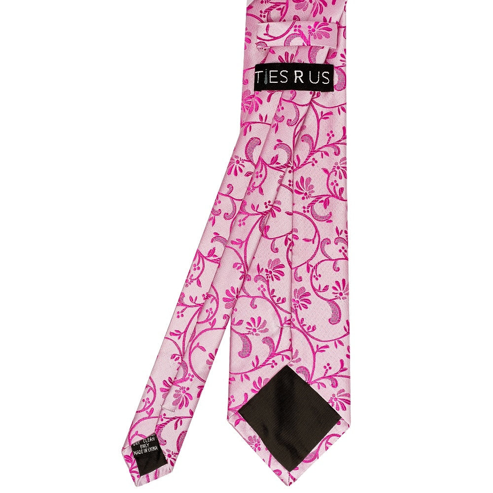Fuchsia Floral Classic Mens Tie And Pocket Square Set 4