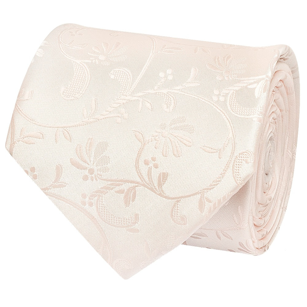 Blush Floral Classic Mens Tie And Pocket Square Set 3