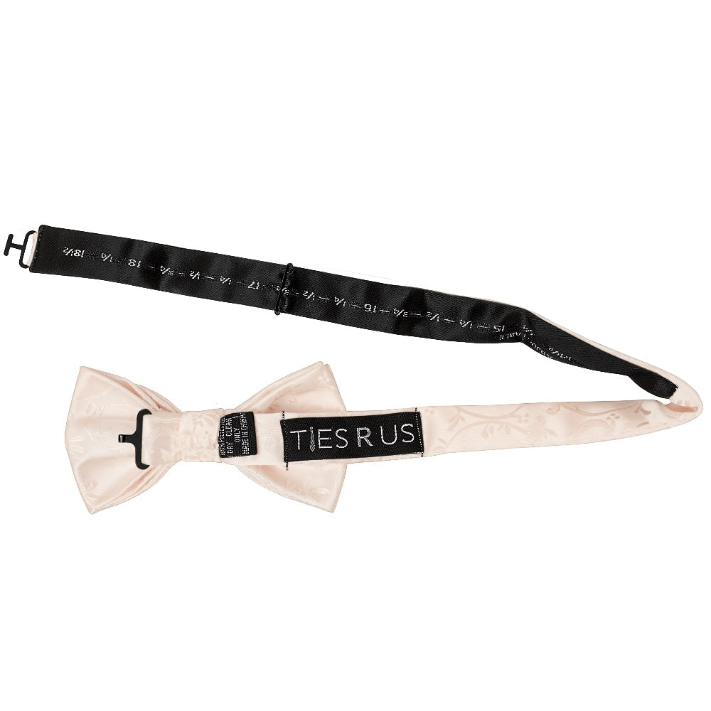 Blush Floral Handmade Mens Bow Tie And Pocket Square Set 3