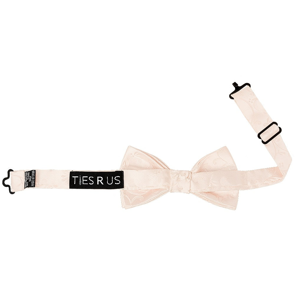 Pre Tied Blush Floral Boys Bow Tie And Pocket Square Set Age 4 7 3