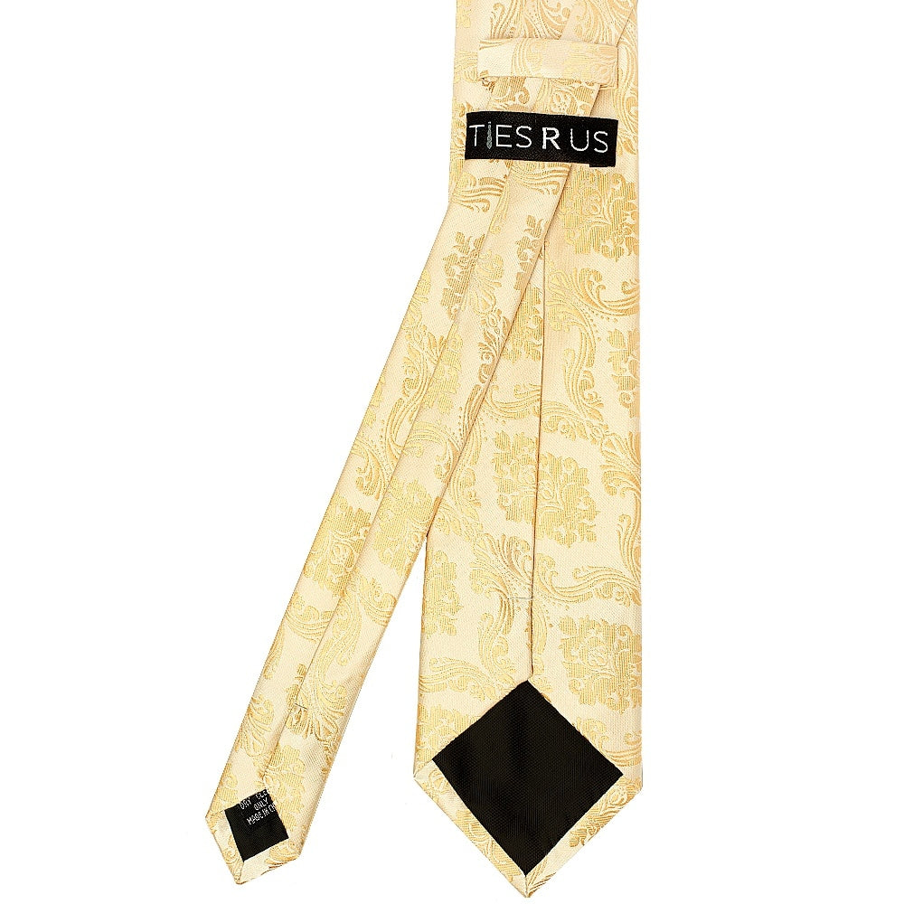 Caramel Paisley Classic Mens Tie And Pocket Square Set 5
