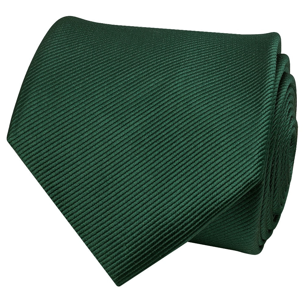 Bottle Green Silk Twill Classic Mens Tie And Pocket Square Set 4