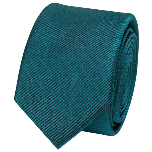 Teal Silk Twill Skinny Mens Tie 2