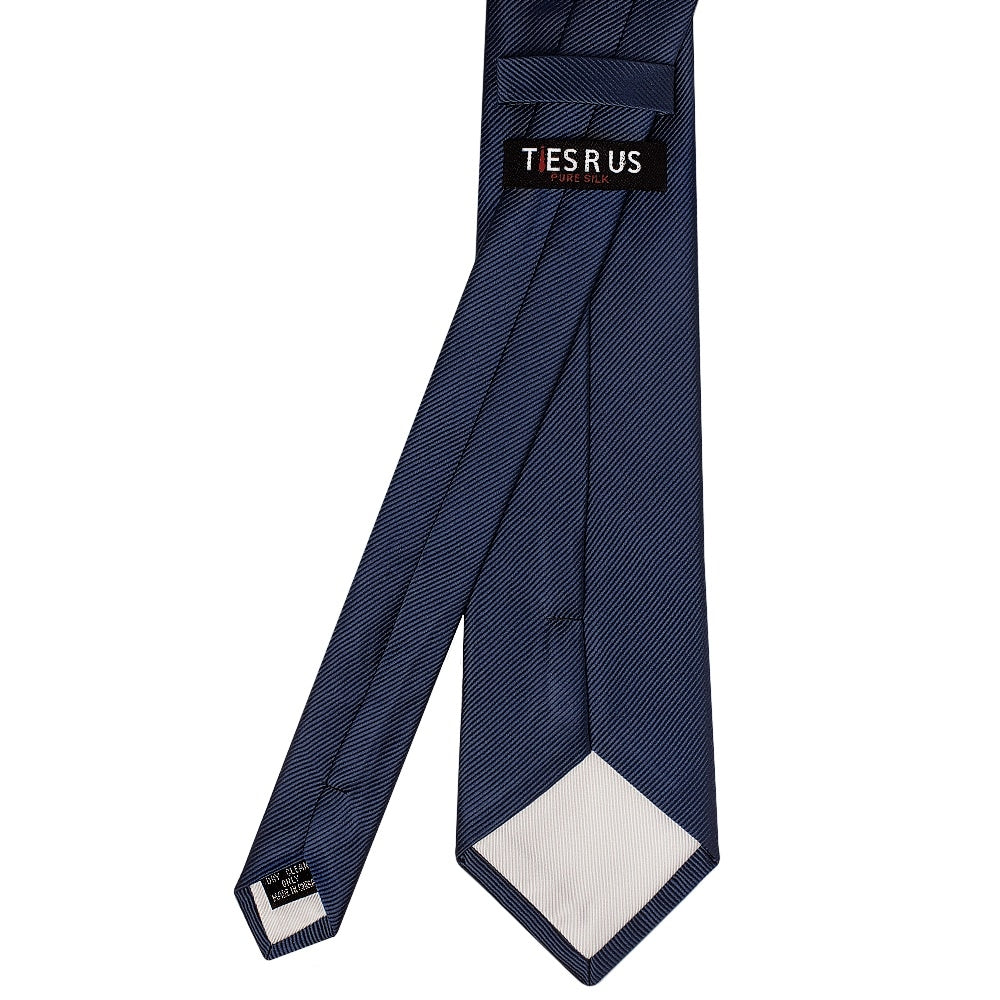 French Navy Silk Twill Classic Mens Tie 4