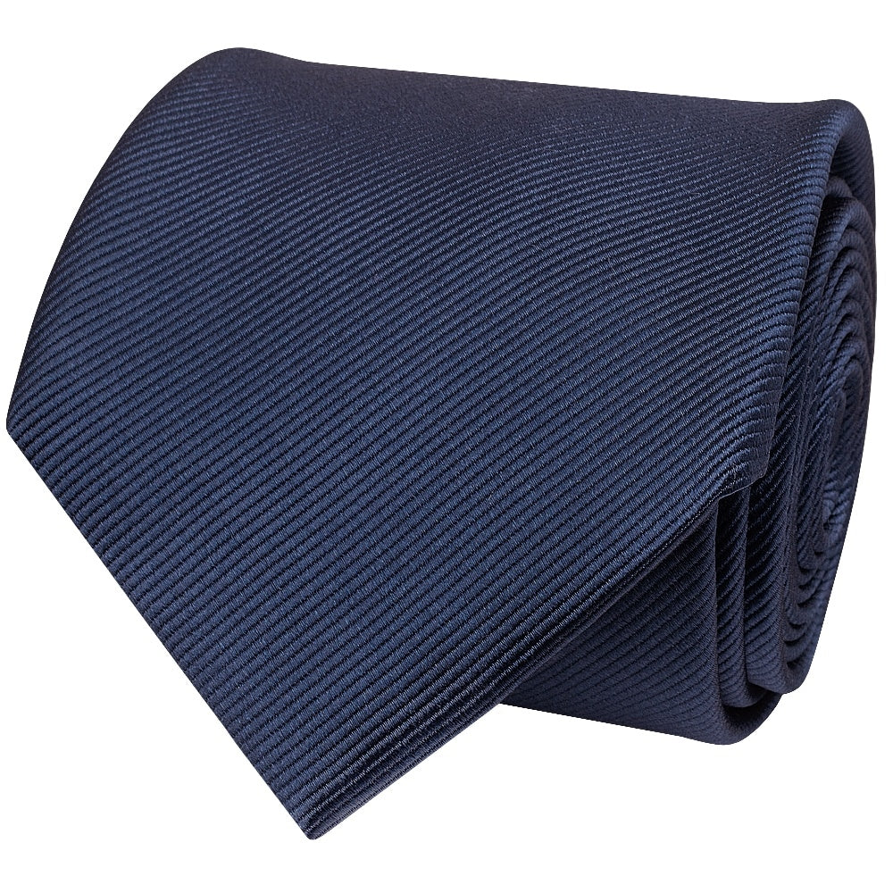 French Navy Silk Twill Classic Mens Tie And Pocket Square Set 4