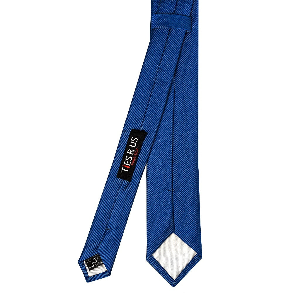 Royal Blue Silk Twill Skinny Mens Tie 3