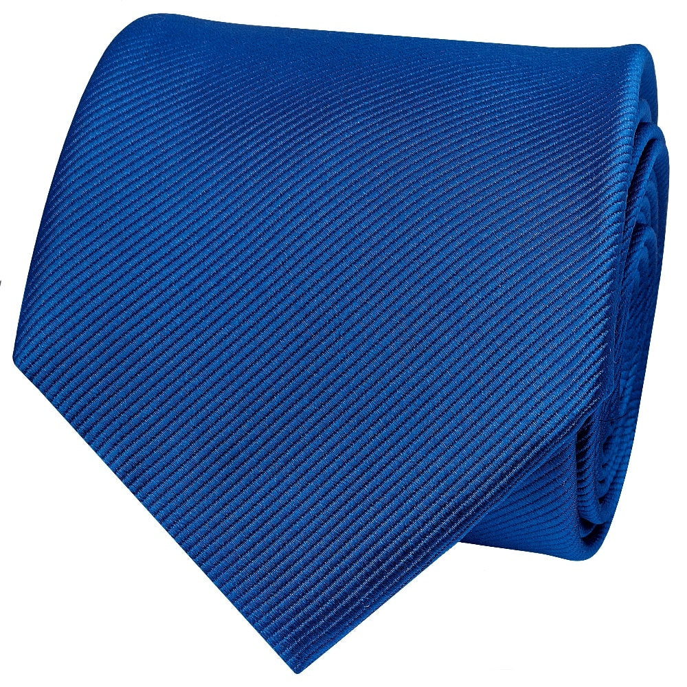 Royal Blue Silk Twill Classic Mens Tie And Pocket Square Set 4