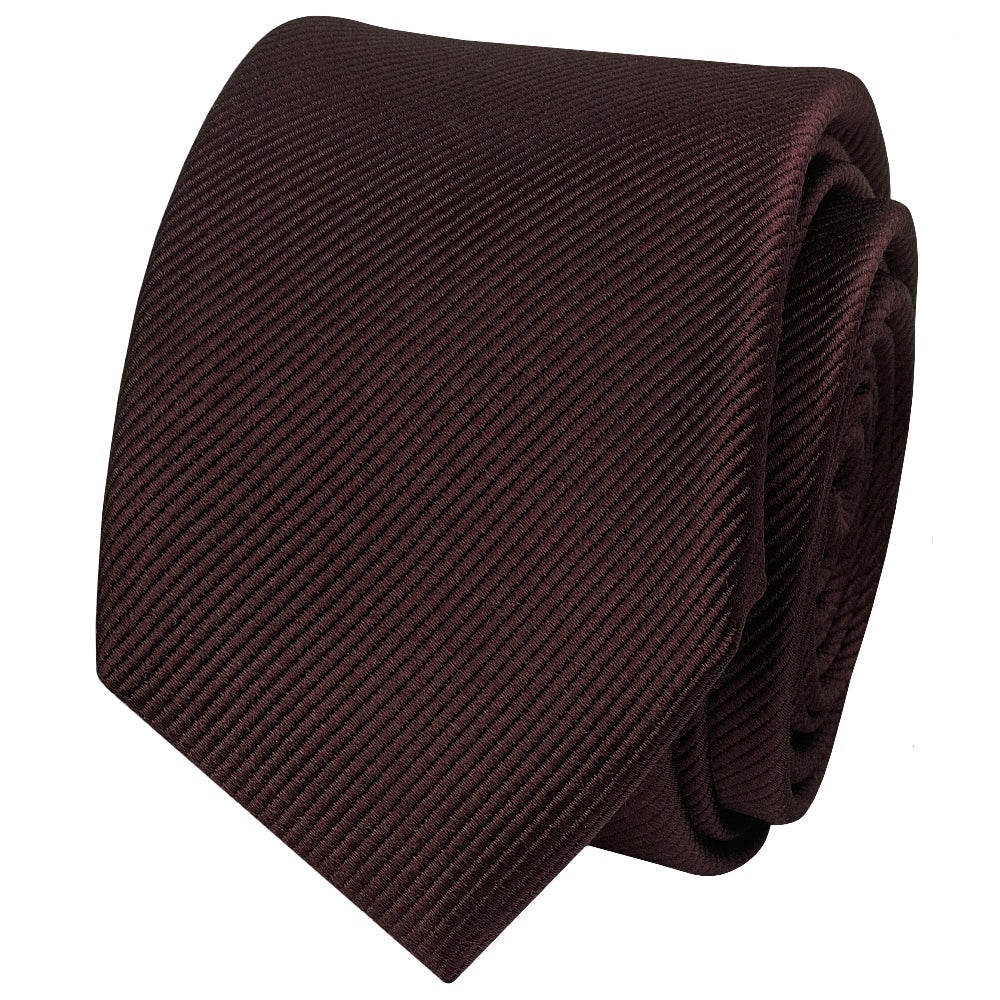 Burgundy Silk Twill Skinny Mens Tie And Pocket Square Set 3