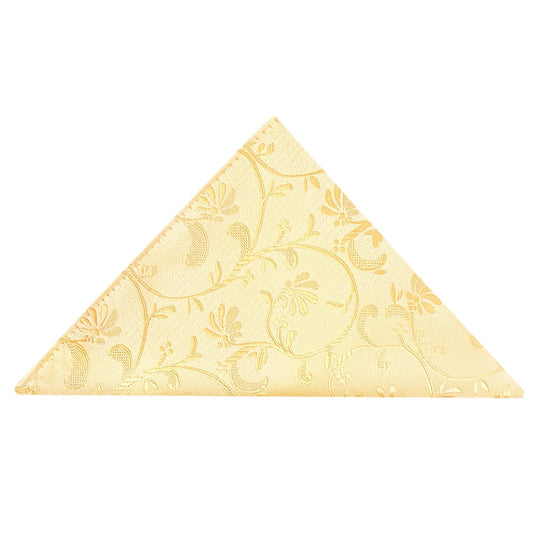 Gold Floral Pocket Square 1