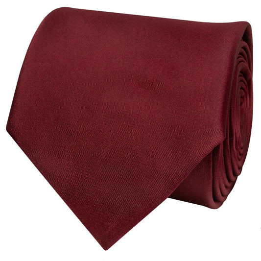 Plain Burgundy Satin Classic Mens Tie