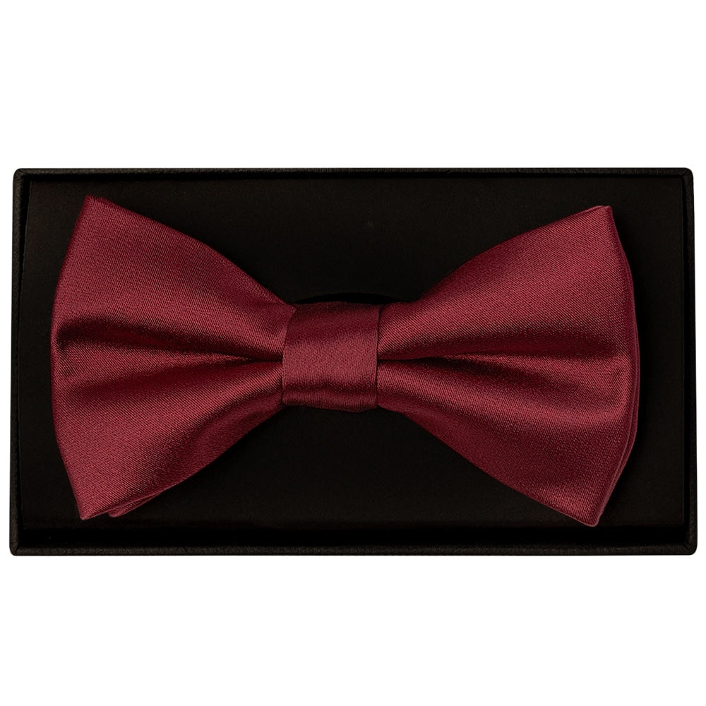 Plain Burgundy Hand Made Mens Bow Tie 1
