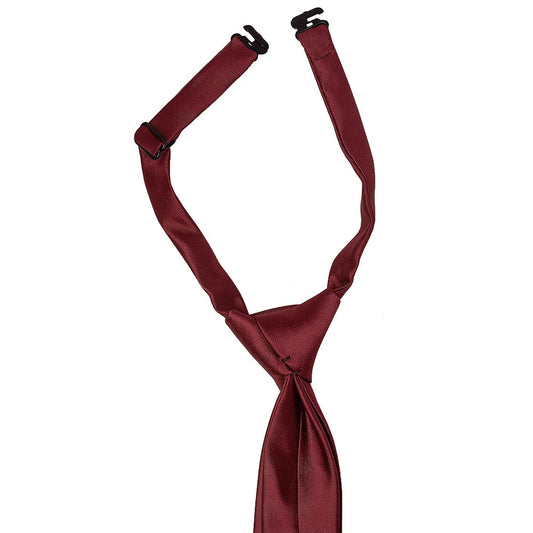 Pre Tied Burgundy Satin Boys Tie Age 4 7 2