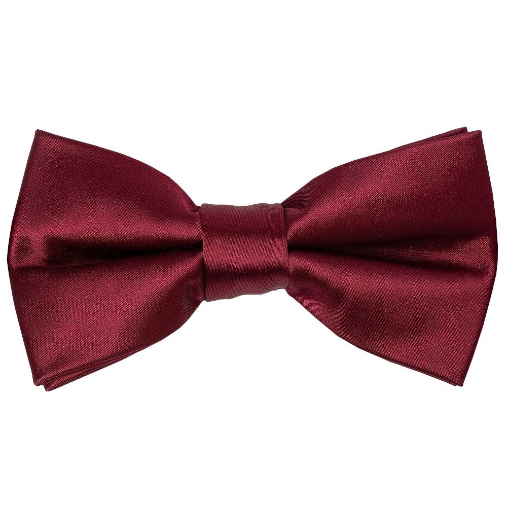 Pre Tied Burgundy Satin Boys Bow Tie Age 4 7 1