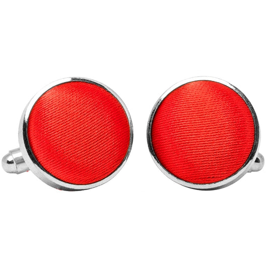 Plain Bright Red Cufflinks 1