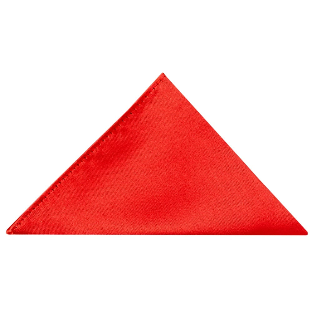 Pre Tied Bright Red Satin Boys Bow Tie and Pocket Square Set