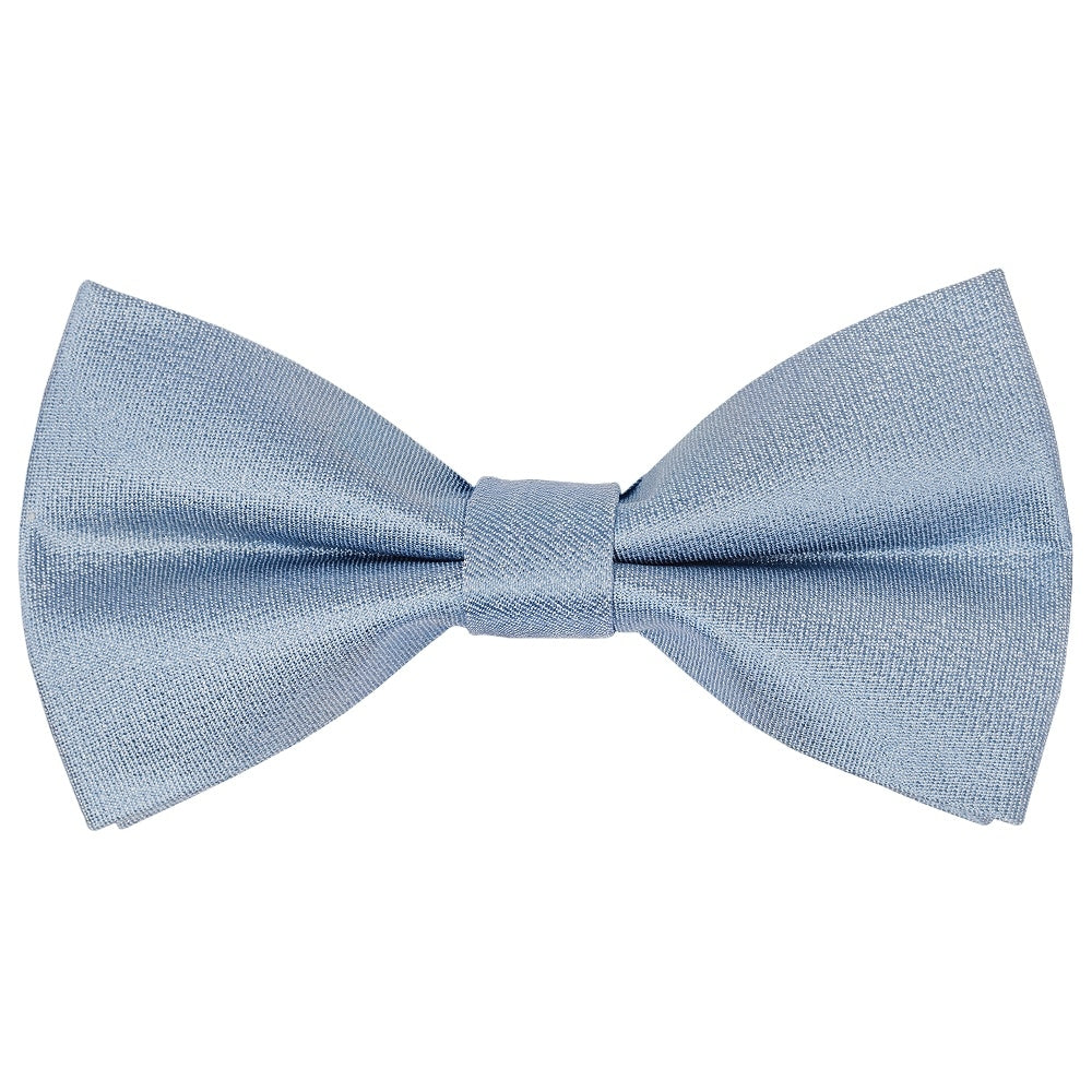 Pre Tied Dusty Blue Silk Boys Bow Tie Age 8 11 1