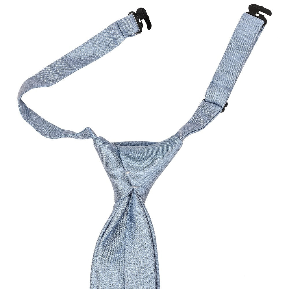 Pre Tied Dusty Blue Silk Boys Tie Age 4 7 2