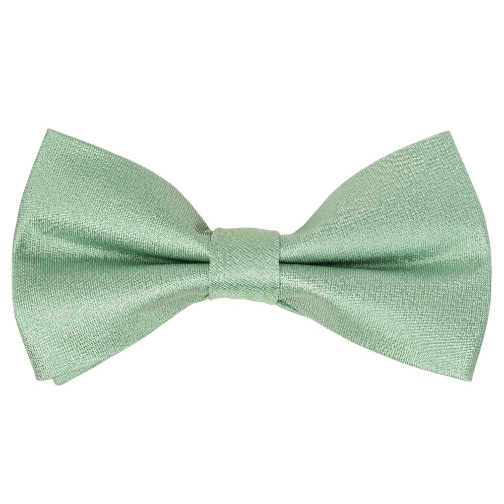 Pre Tied Sea Grass Silk Boys Bow Tie And Pocket Square Set Age 8 11 2