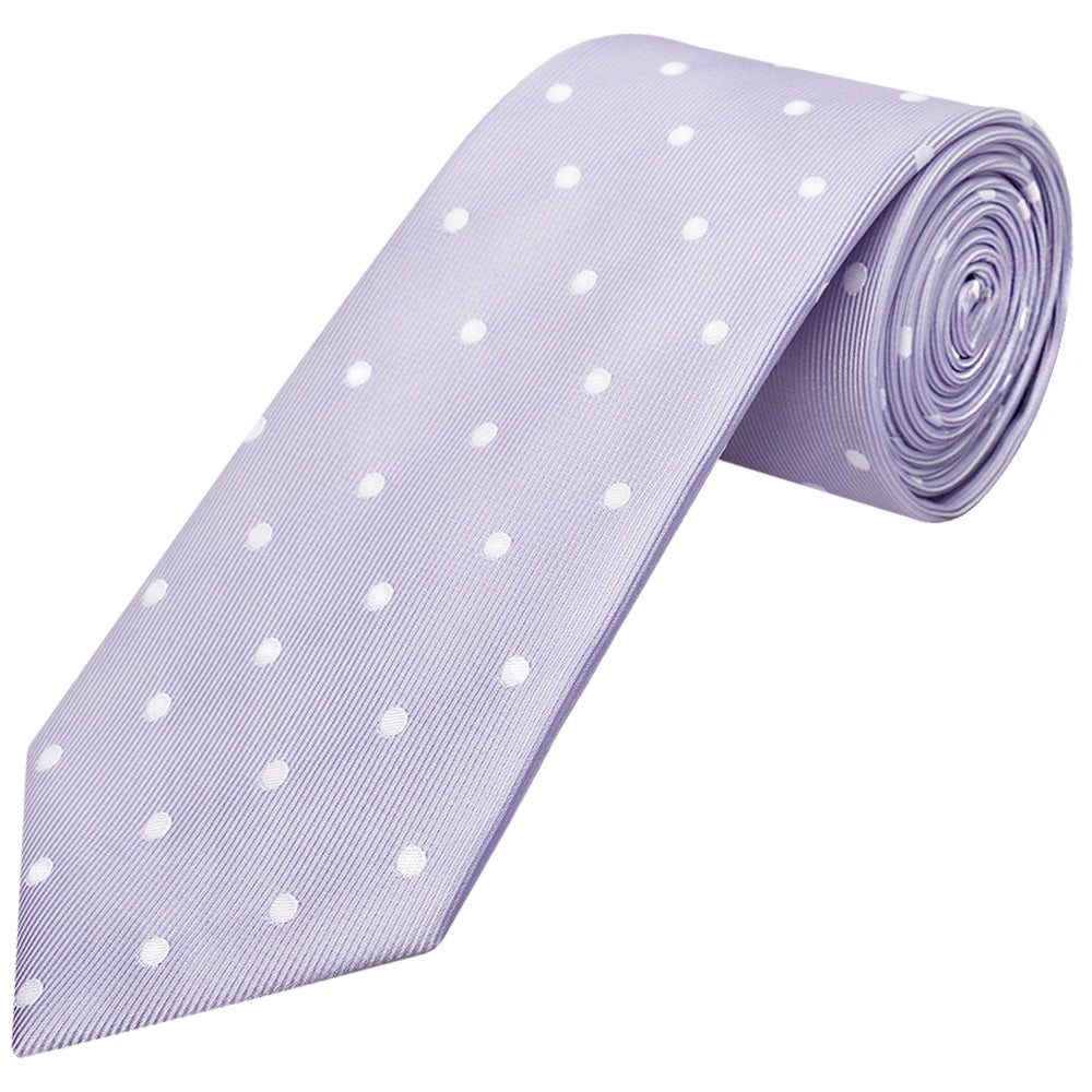 Lilac Large White Spot Classic Mens Tie 1