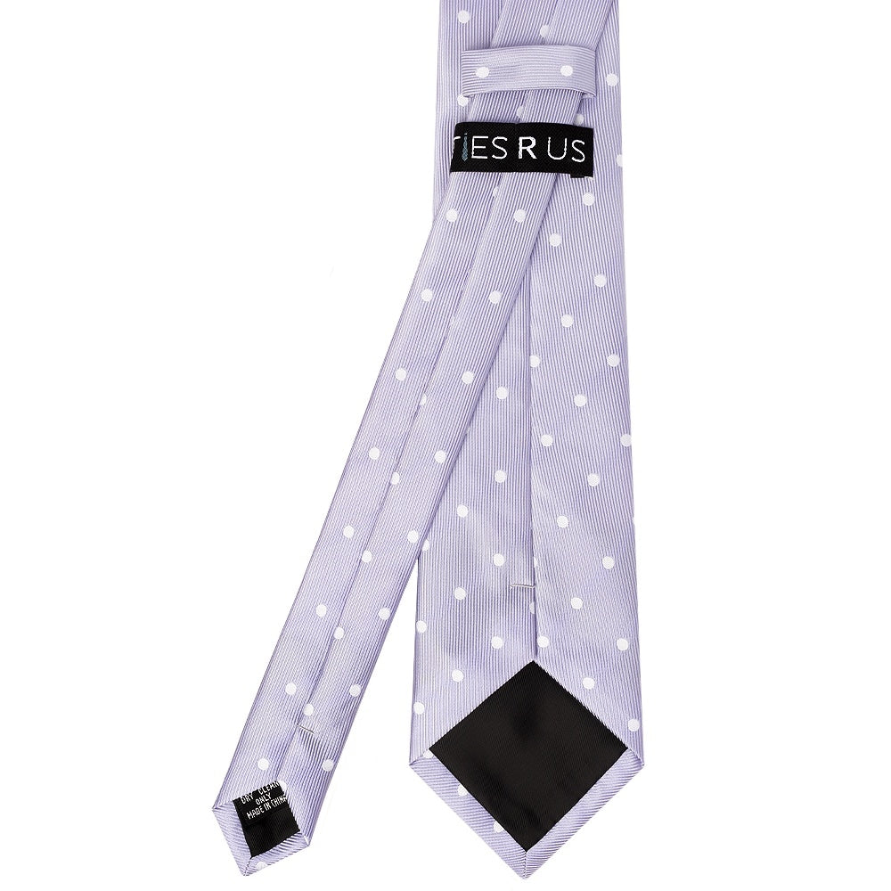 Lilac Large White Spot Classic Mens Tie 3