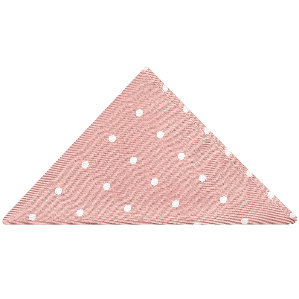 Rose Gold Large White Spot Skinny Mens Tie And Pocket Square Set 5