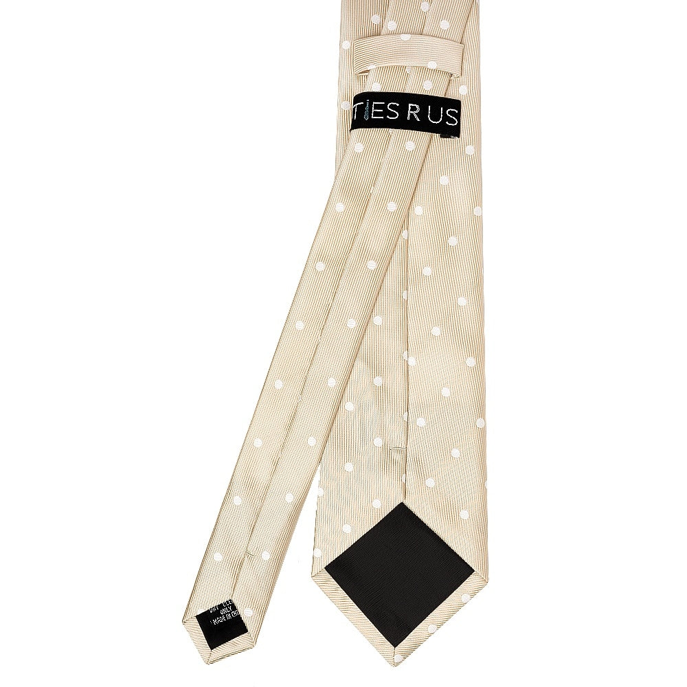 Champagne Large White Spot Classic Mens Tie 3
