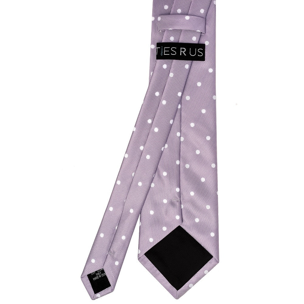 Light Mauve Large White Spot Classic Mens Tie 3