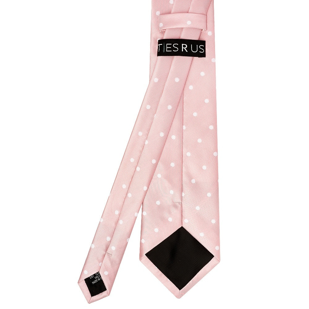 Pink Large White Spot Classic Mens Tie 3