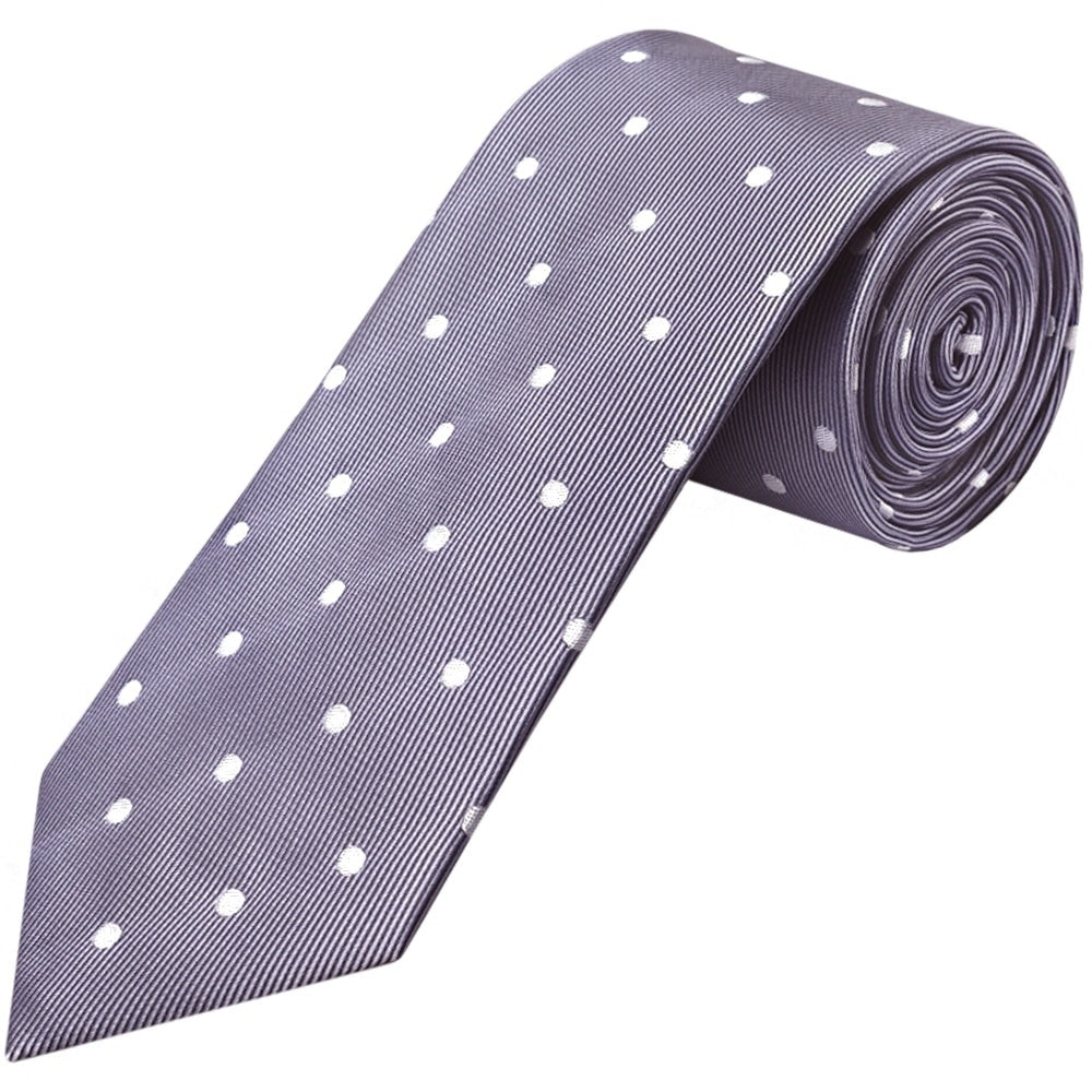 Mauve Large White Spot Classic Mens Tie And Pocket Square Set 2