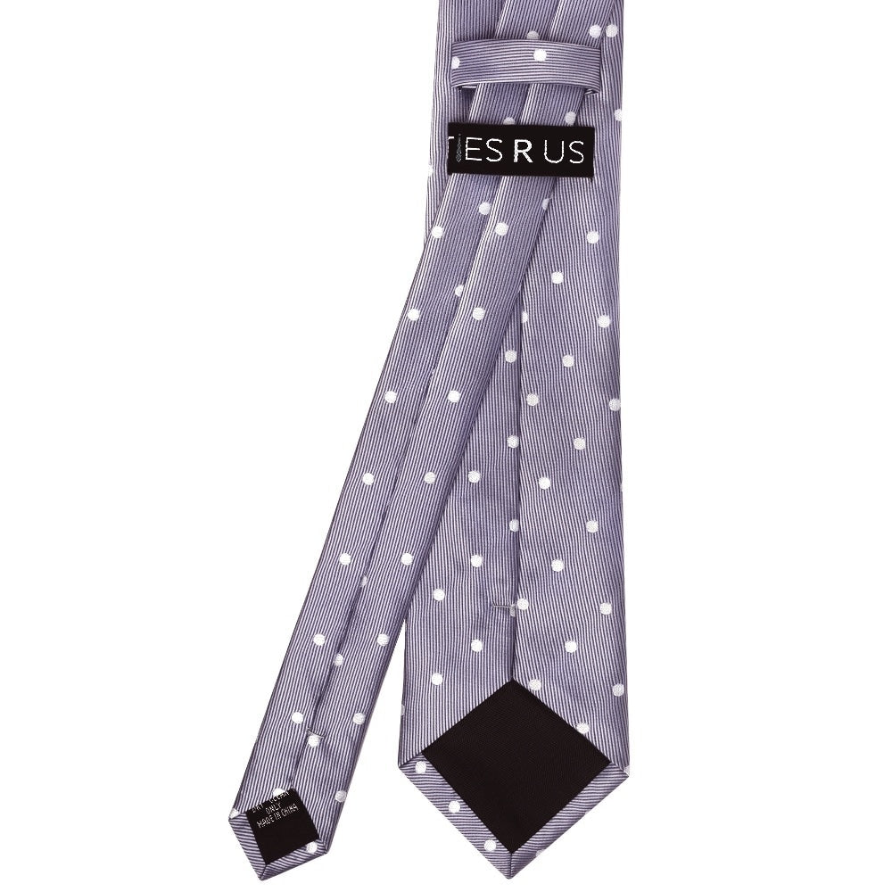 Mauve Large White Spot Classic Mens Tie And Pocket Square Set 4