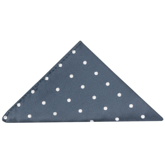 Navy Large White Spot Pocket Square 1