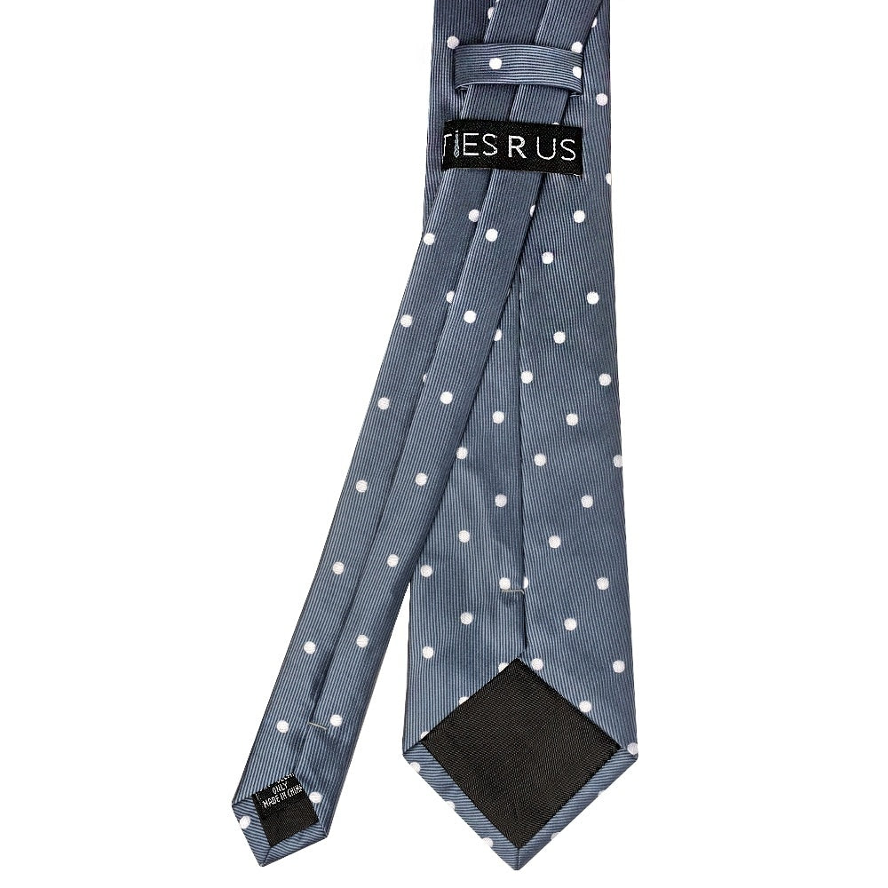 Navy Large White Spot Classic Mens Tie And Pocket Square Set 4