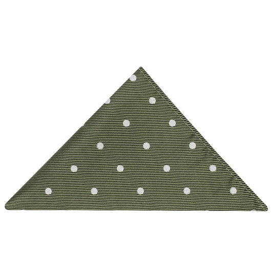 Olive Large White Spot Pocket Square 1