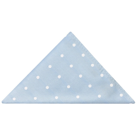 Light Blue Large White Spot Pocket Square 1