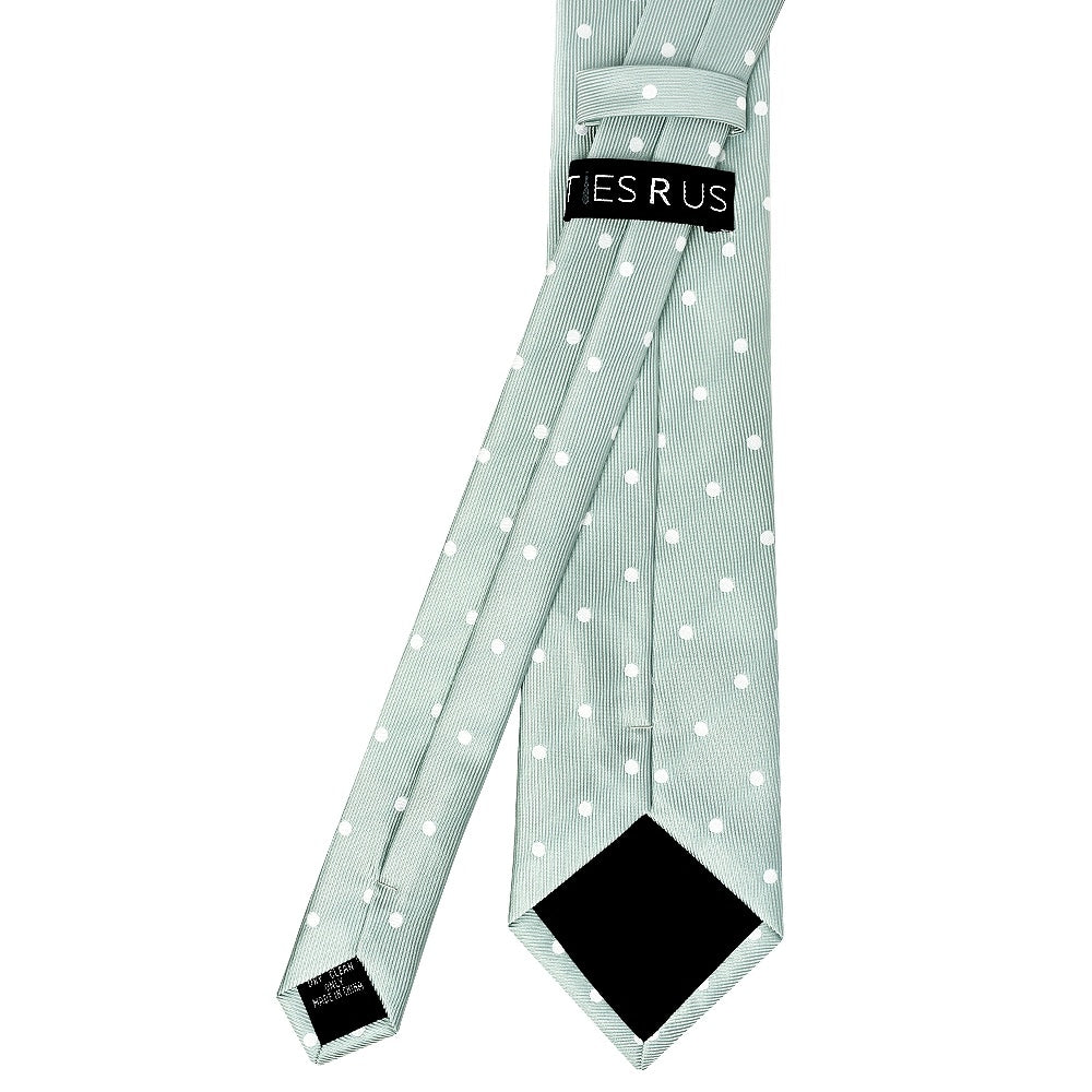 Light Green Large White Spot Classic Mens Tie 3