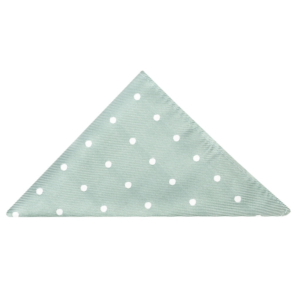 Light Green Large White Spot Classic Mens Tie And Pocket Square Set 5