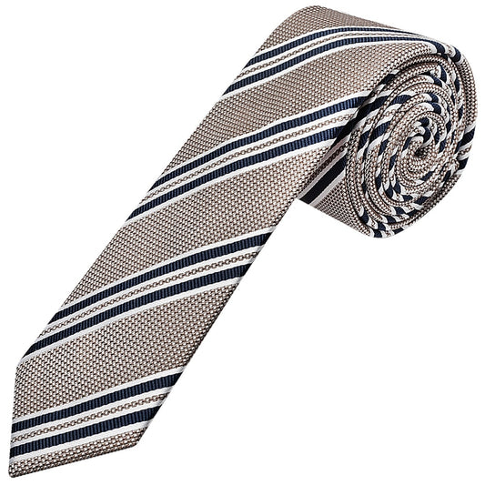 Silver Twin Stripe Skinny Mens Tie 1
