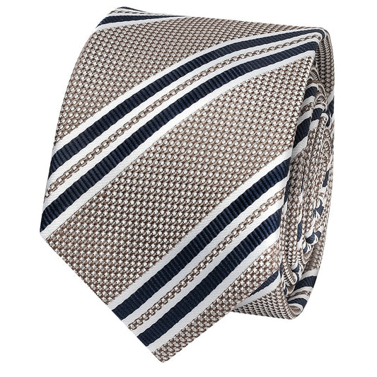 Silver Twin Stripe Skinny Mens Tie 2
