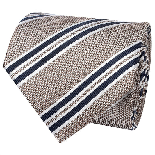 Silver Twin Stripe Classic Mens Tie 2
