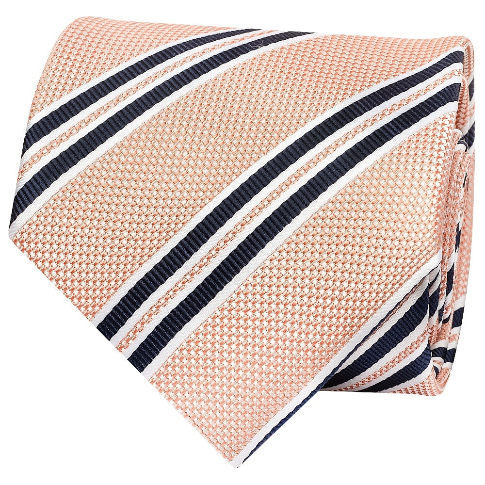 Pink Twin Stripe Classic Mens Tie 2
