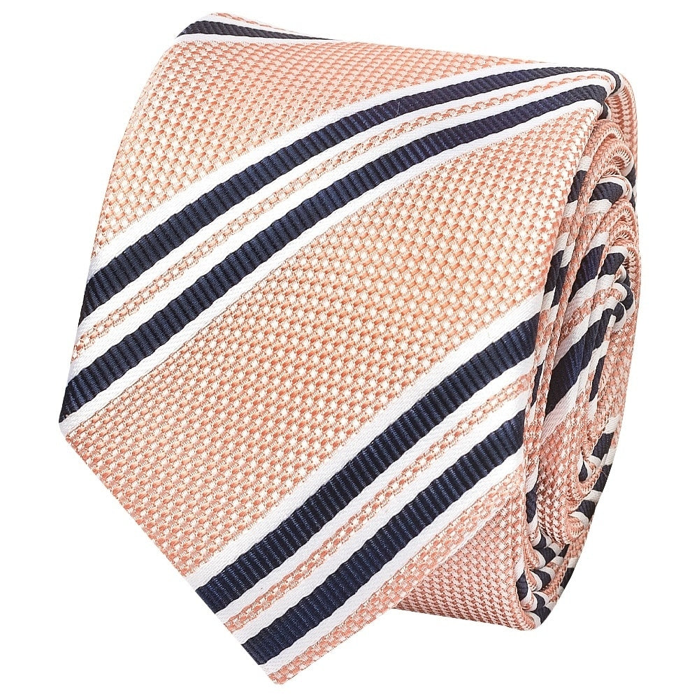 Pink Twin Stripe Skinny Mens Tie And Pocket Square Set 3