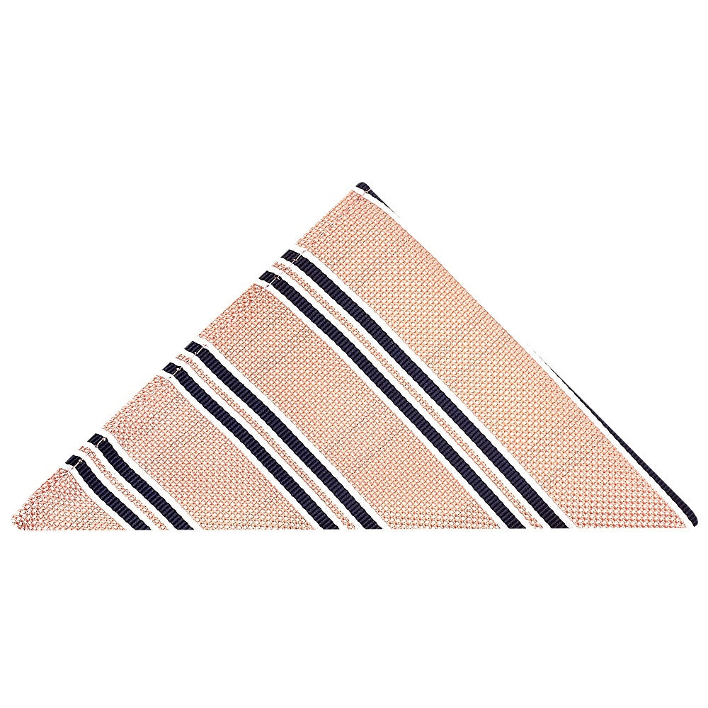 Pink Twin Stripe Skinny Mens Tie And Pocket Square Set 5