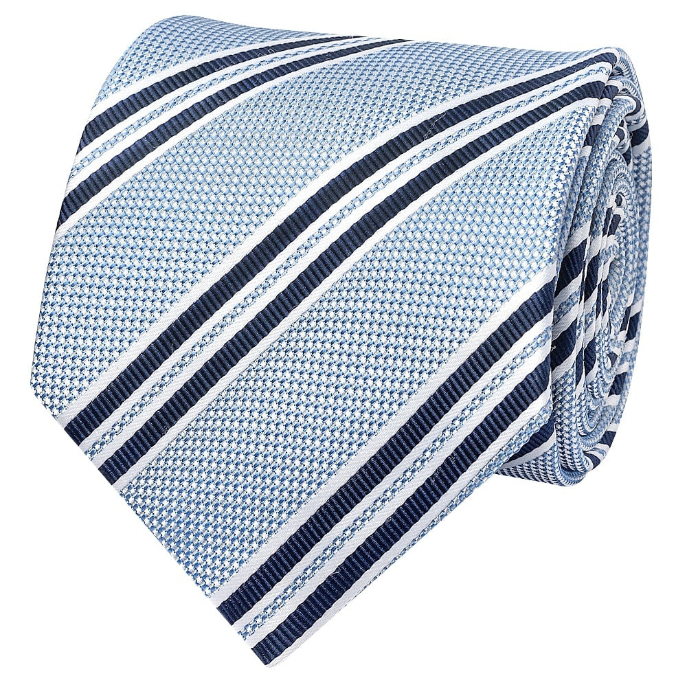 Blue Twin Stripe Classic Mens Tie 2